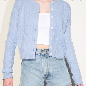 Brandy Melville pink button up sweater